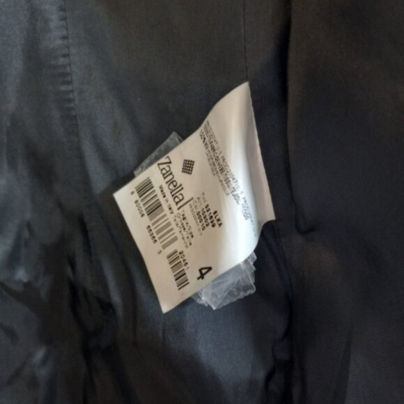 Zanella Blazer SZ 4 Black NWOT ITALY Hidden Button Row Nehru Collar  Lined - Picture 8 of 13